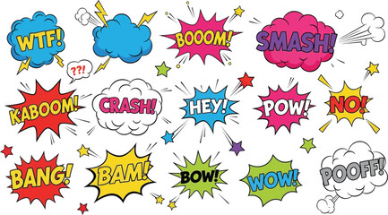 Comic book speech bubbles vector illustration graphic design vector