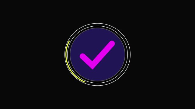 tik mark  icon animation.4k motion graphic Stock video.
