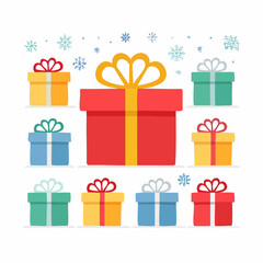 Fototapeta premium Christmas Gift Boxes – Flat Vector Collection