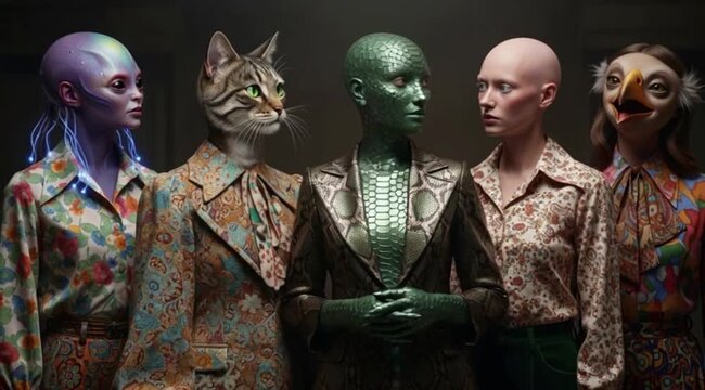 Mulher gato, mulher r&eacute;ptil e seres alien&iacute;genas. Fantasia e fic&ccedil;&atilde;o.