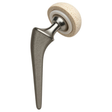 Hip joint implant with femoral stem and acetabular cup