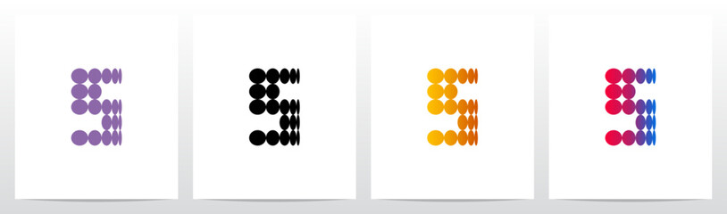 Circles Flat Thinner on Each Row Initial Letter Logo Design S