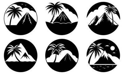 Tropical Island Silhouettes