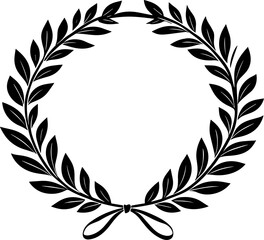 Laurel Wreath Silhouette Symbol in Clean Modern Style
