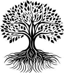 Obraz premium Big tree silhouette icon 