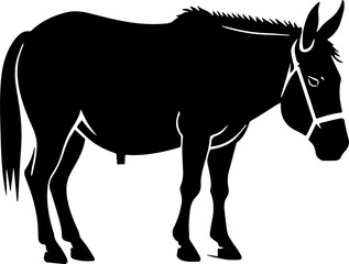 Donkey Silhouette Vector – Black Icon and Logo Design