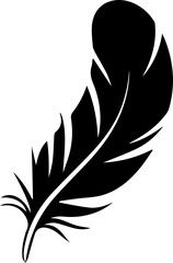 Obraz premium Minimal Feather Element – Clean Black Line Art Symbol