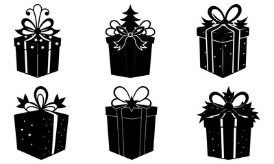 Christmas Gift Boxes Silhouette