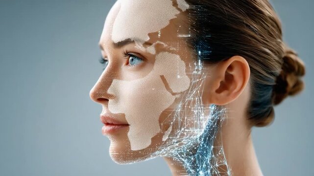 Beauty and Earth: A woman's profile is juxtaposed with the map, signifying the delicate balance between beauty and the planet. This image symbolizes the harmony of human and environmental well-being.