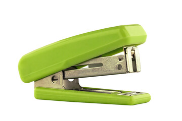 Green stapler with the transparent png background	