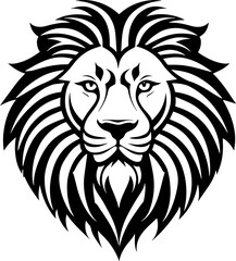 Lion Head Silhouette Vector – Black Icon and Logo Design
