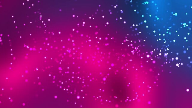 Blue and pink gradient background with rotating and moving flashing dots decoration