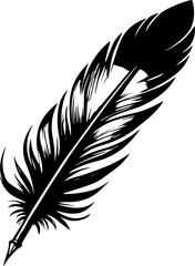 Fototapeta premium Elegant Feather Silhouette Simple Black Vector Illustration for Logo and Branding