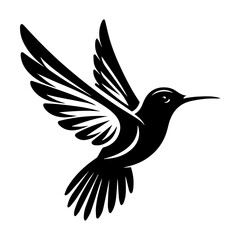 Fototapeta premium Hummingbird in Flight: A Graceful Silhouette Against the Sky.