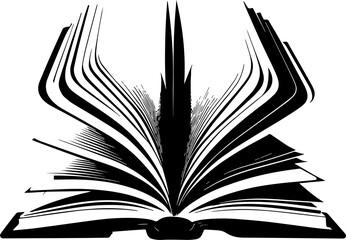 Open Book Icon Minimalist Vector Representing Education and Knowledge