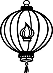 Chinese Lantern Icon Minimalist Vector for Festival and Decoration Design