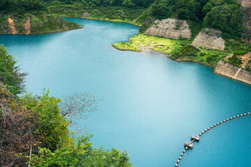 9月の奥四万湖・ダム湖