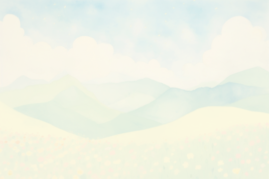 Serene watercolor mountain png paint texture overlay, transparent background - Powered by Adobe