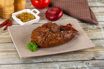 Baked pork tenderloin with mustard