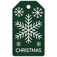Christmas Gift Tag with Tree Design with Transparent Background