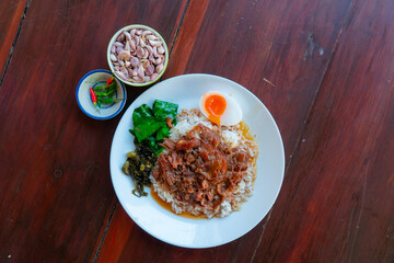 Boiled pork leg with stewed soup