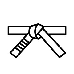 bjj white belt icon. Brazilian Jiu Jitsu belt