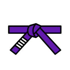 bjj purple belt icon. Brazilian Jiu Jitsu belt