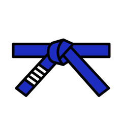 bjj blue belt icon. Brazilian Jiu Jitsu belt