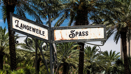 Signposts the direct way to fun versus boredom