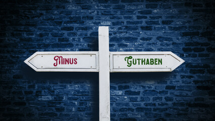 Signposts the direct way to credit versus minus