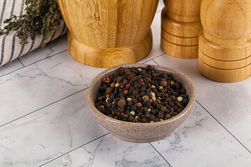 Pepper corn mix in the bowl