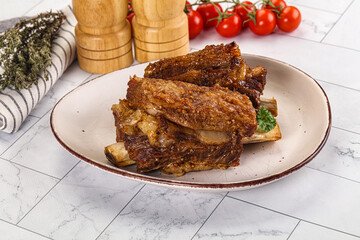 Baked beef ribs with marinade