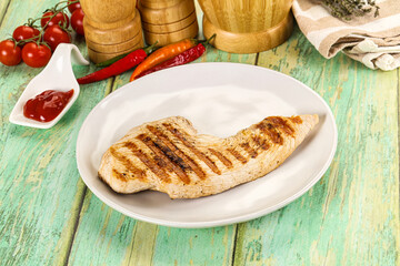 Grilled Turkey fillet breast served sauce
