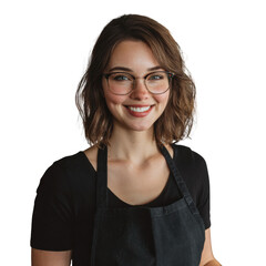 Obraz premium Radiant Smile of a Woman: A captivating young woman, radiates warmth with a genuine smile and a sparkle in her eyes. Her portrait embodies confidence and positivity.
