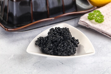 black sturgeon caviar in the bowl