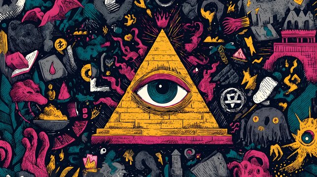 The Illuminati All-Seeing Eye Doodle Poster
