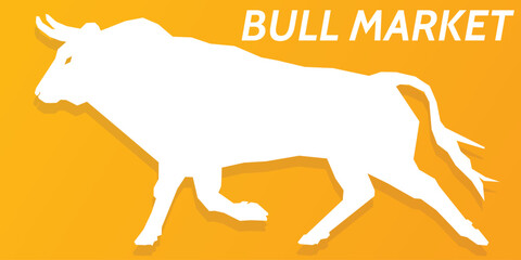 Bull Market Background. Market Bullish banner template. Stock market and business