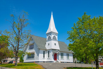 Union Congregational Church at 265 W Britannia Street in city of Taunton, Bristol County, Massachusetts MA, USA. Now this building is Christ Community North Campus. 