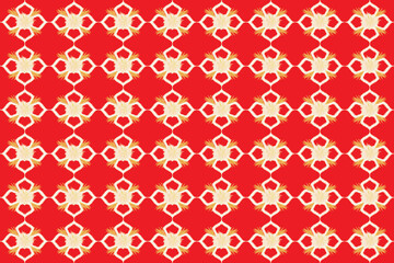 Seamless ikat pattern flowers bloom abstract vector