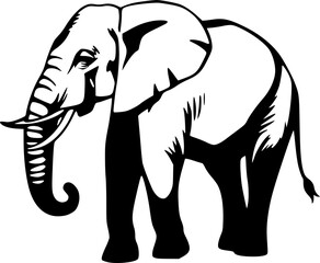 Elephant walking silhouette design for wildlife and nature concepts
