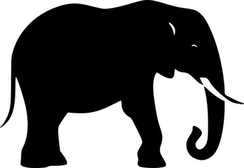 Wild elephant silhouette vector illustration for safari theme