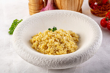 Boiled ptitim grain wheat pasta