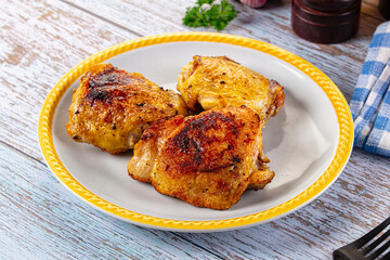 Roasted chicken thighs with spices