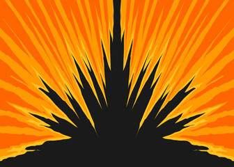 Abstract background with exploding jagged pattern and with some copy space area