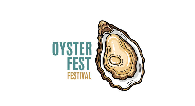 Hand-Drawn Oyster Illustration for Seafood Festival Promotion: Fresh Marine Delicacy Artwork for Restaurant Menu, Market Graphic, Culinary Event, Gastronomy Presentation, Coastal Theme Design, Delicio