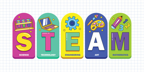 STEAM education symbol and element vector illustration