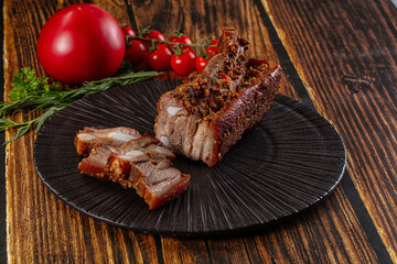Baked pork belly with spices