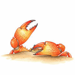 Artistic watercolor background of sandy beach showing scattered pebbles. Watercolor beach features various shapes and sizes of seaside stones.