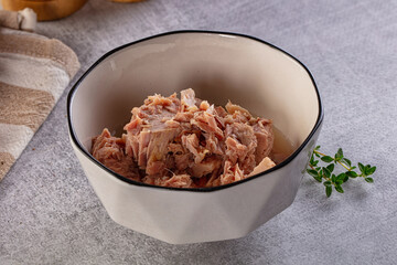 Canned tuna fillet for salad