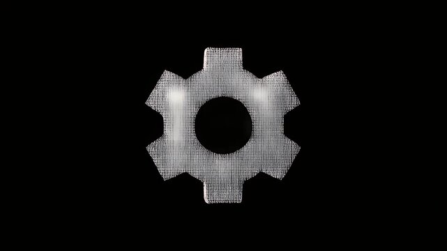 Abstract Dark Background with Flowing White Binary Code and Digital Alpha Stream